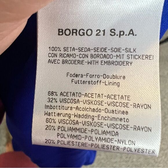 Sz 14(46 EUR) Giorgio Armani Cobalt Blue Beaded 100% Silk Halter Gown NWT $7,950 - Picture 15 of 17